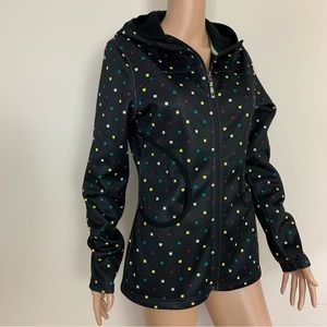 Women's BURTON Black Liberty Dot NORTH STAR Lightweight DRY RIDE Full Zip HOODIE